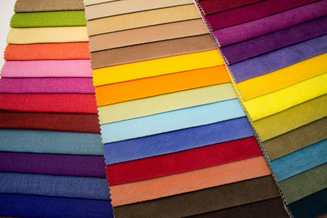 Textile swatches arranged for private label apparel design