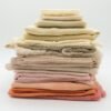 Natural textile fabric layers in muted colors