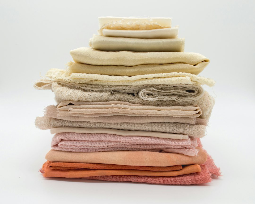 Natural textile fabric layers in muted colors